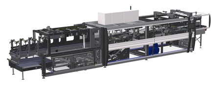 Wrap-around case packers with in-line infeed