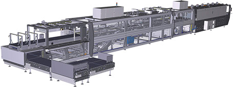 Combined packers with in-line infeed