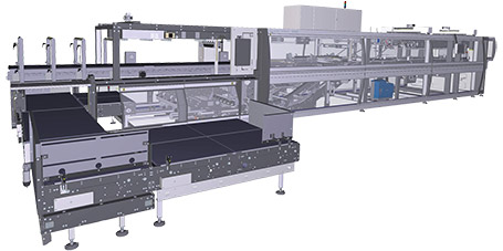 Wrap-around case packers with in-line infeed